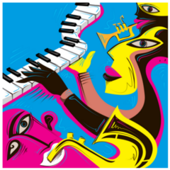 Music Band Colorful Abstract Poster Sticker