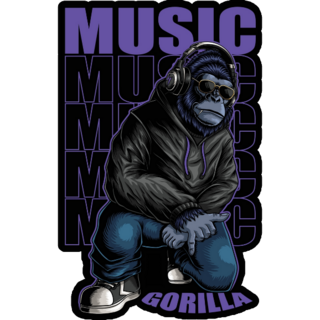 Music Gorilla Sticker