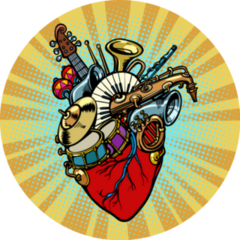 Music In The Heart Pop Art Sticker