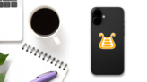 Music Instrument Symbol Sticker on a Phone (New) example