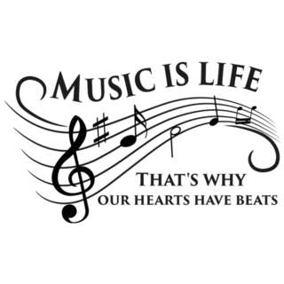Music Is Life. That’s Why Our Hearts Have Beats. Sticker