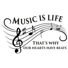 Music Is Life. That’s Why Our Hearts Have Beats. Sticker