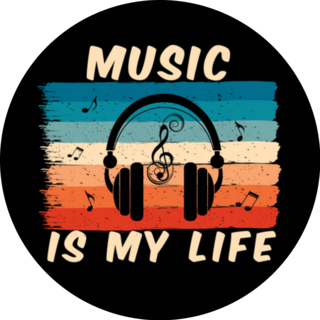 Music Is My Life Headphone Poster Sticker
