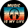 Music Is My Life Headphone Poster Sticker