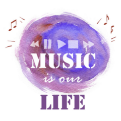 Music Is Our Life Watercolor Lettering Sticker