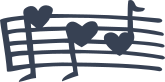 Music Notes With Hearts Sticker