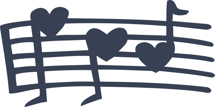 Music Notes With Hearts Sticker