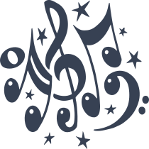 Music Notes With Stars Sticker