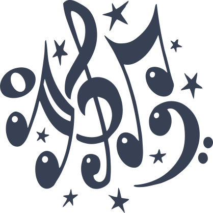 Music Notes With Stars Sticker