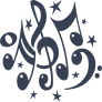 Music Notes With Stars Sticker