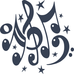 Music Notes With Stars Sticker