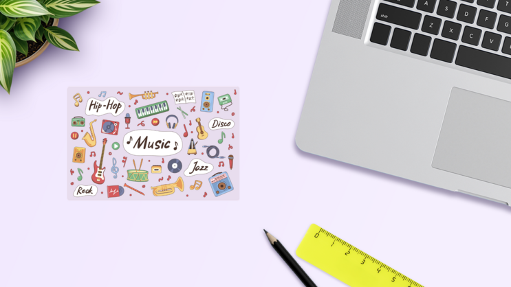 Music Sticker Sheet on a Desk (New) example