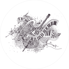 Musical Instrument Collage Illustration Sticker