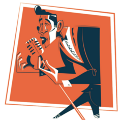 Musician Soul Singer - Sixties Style Sticker