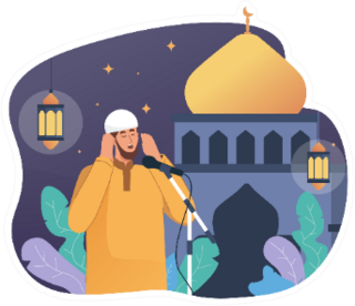 Muslim Call To Prayer (azan) Illustration Sticker