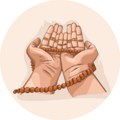 Muslim Man Hands Holding Rosary Praying Sticker