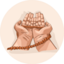 Muslim Man Hands Holding Rosary Praying Sticker