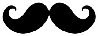 Mustache Black Icon Sticker