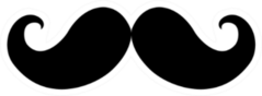 Mustache Black Icon Sticker