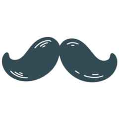 Mustache Cartoon Sticker