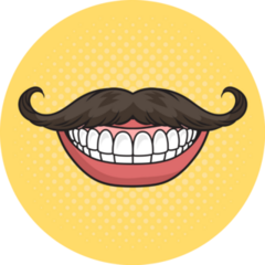 Mustache Mouth Pinup Sticker