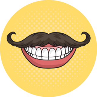 Mustache Mouth Pinup Sticker