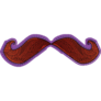 Mustache On Purple Sticker