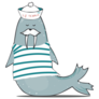 Mustache Walrus Sailor Cap Sticker