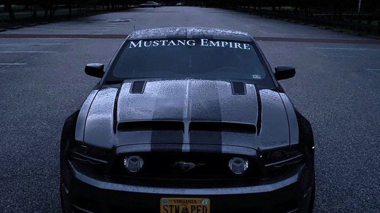 Mustang with Custom Windshield Decal