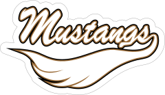 Mustangs Logo Type Mascot Sticker