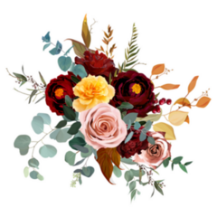 Mustard Yellow And Dusty Pink Fall Roses Sticker