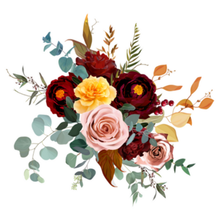 Mustard Yellow And Dusty Pink Fall Roses Sticker