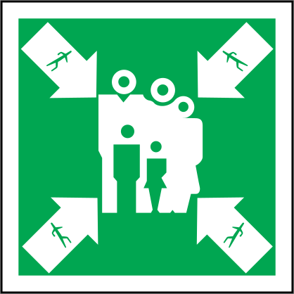 Muster Station Icon Sign Sticker