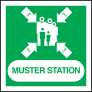 Muster Station Sign Sticker