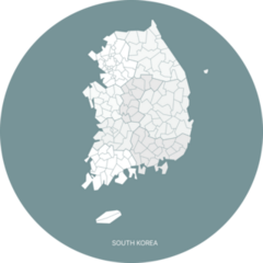 Muted Map Korea Sticker