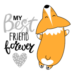 My Best Friend Forever Corgi Sticker