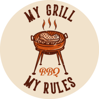 My Grill BBQ My Rules Lettering Sticker