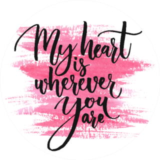 My Heart Is Wherever You Are Romantic Valentines Sticker