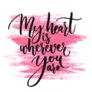 My Heart Is Wherever You Are Romantic Valentines Sticker
