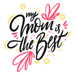 My Mom Is The Best Doodle Lettering Sticker