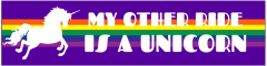 My Other Ride is a Unicorn Customizable Bumper Sticker