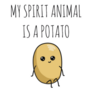 My Spirit Animal Is A Potato Funny Vegan Sticker