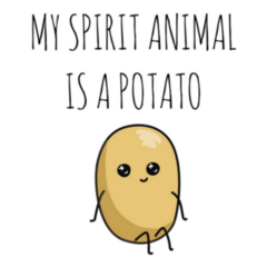 My Spirit Animal Is A Potato Funny Vegan Sticker