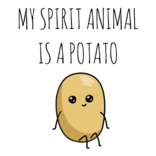 My Spirit Animal Is A Potato Funny Vegan Sticker