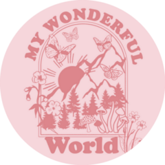 My Wonderful World Hippie Lettering Sticker