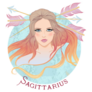 Mystic Illustration Of Sagittarius Sticker