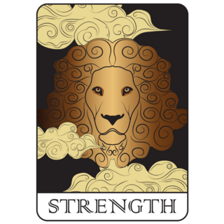 Mystic Strength Tarot Card Lion Sticker