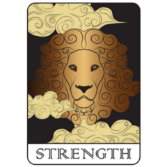 Mystic Strength Tarot Card Lion Sticker