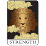 Mystic Strength Tarot Card Lion Sticker