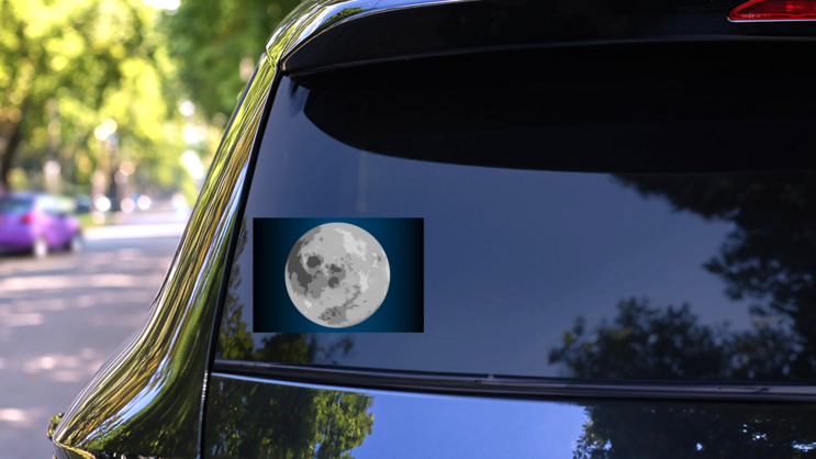 Mystical Full Moon Sticker on a Rear Car Window (New) example